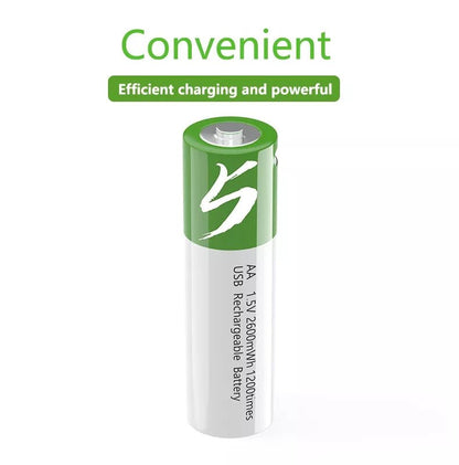 Type-C Rechargeable Batteries (AA & AAA)