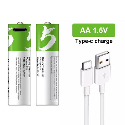 Type-C Rechargeable Batteries (AA & AAA)